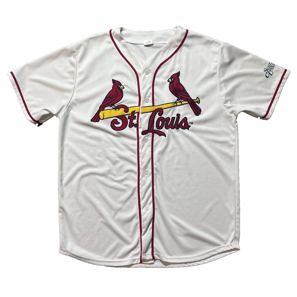 St Louis Cardinals Embroidered Jersey Men XL Ivory Button Up MLB Baseball Sports